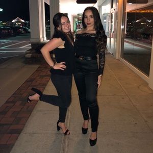 H&M Divided Black Lace off the Shoulder Top